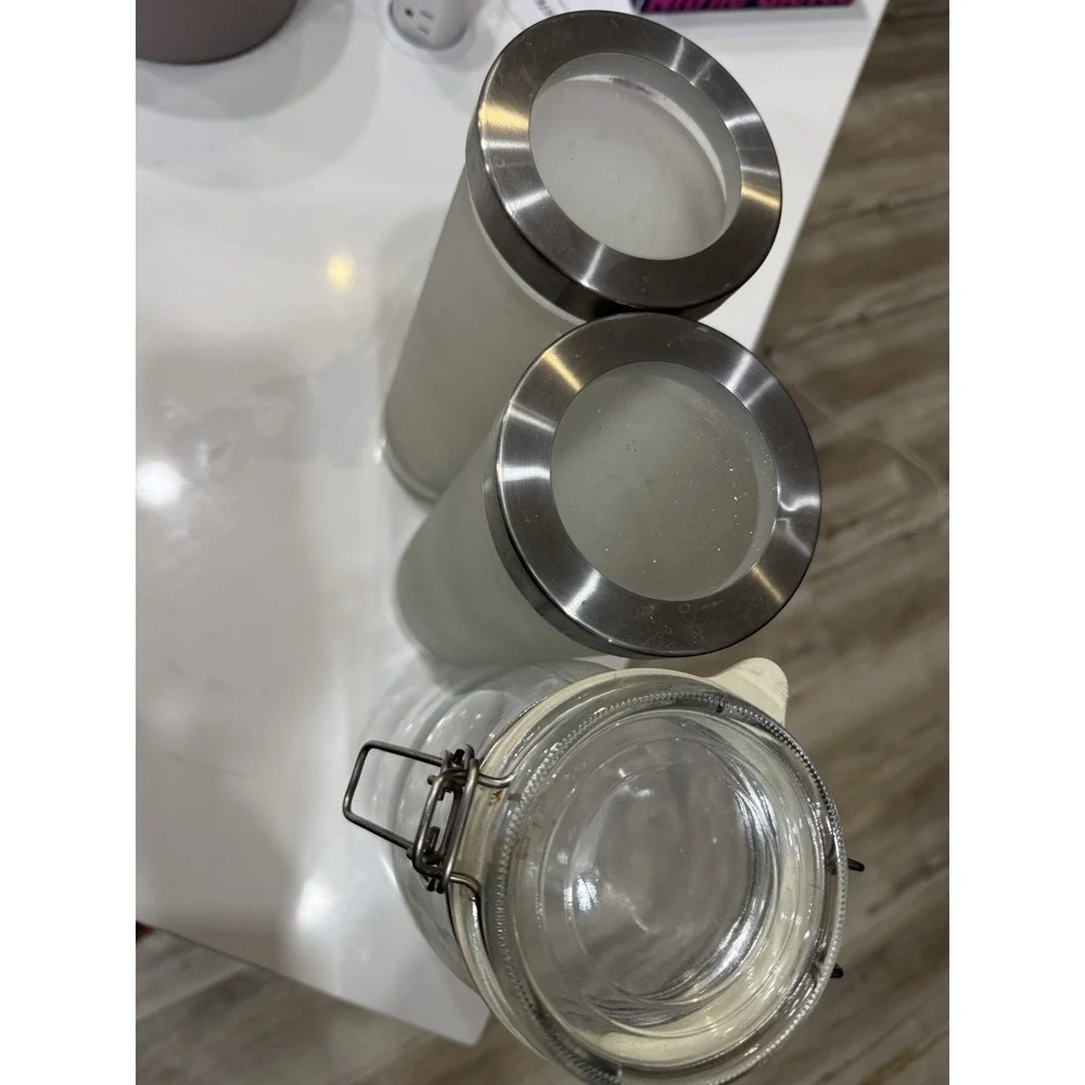 IKEA Frosted Glass Food Storage And IKEA Glass Storage Canister